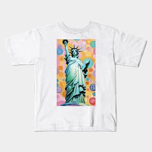 Gustav Klimt's Liberty's Radiance: Inspired Statue of Liberty Kids T-Shirt